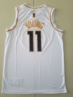 Trae Young 11 White Golden Edition Jersey