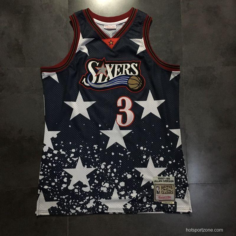 Men's Allen Iverson Black Retro Classic Team Jersey