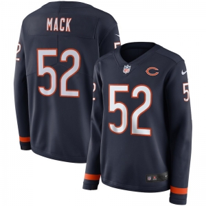 Women's Khalil Mack Black Therma Long Sleeve Player Limited Team Jersey