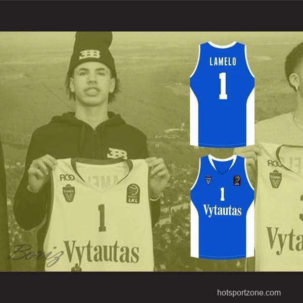 Lamelo Ball 1 Lithuania Vytautas Blue Basketball Jersey