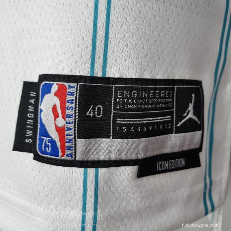 75th Anniversary BALL #1 Charlotte Hornets White NBA Jersey