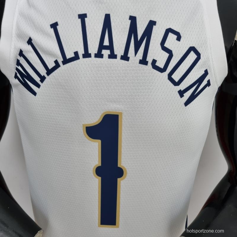 2022 New Orleans Pelicans City Edition Williams #1 White NBA Jersey