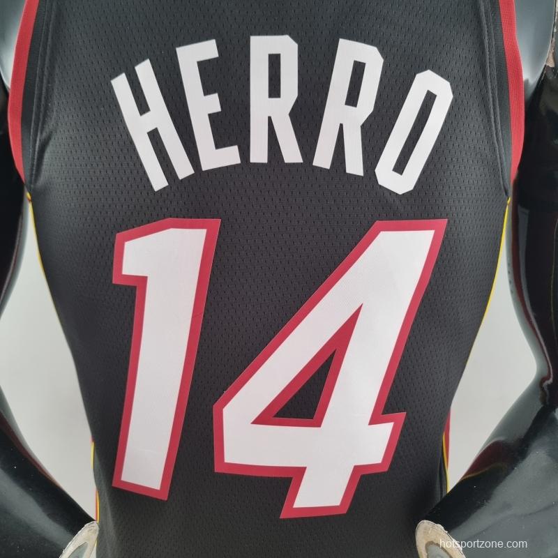 75th Anniversary Miami Heat HERRO#14 Black NBA Jersey