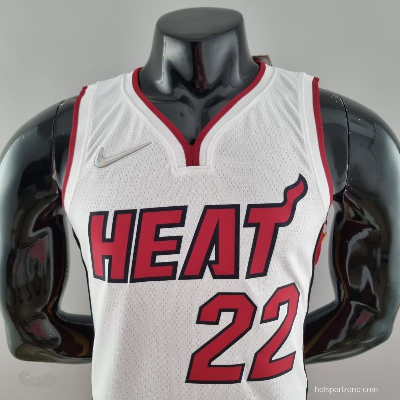 75th Anniversary Miami Heat BUTLER#22 White NBA Jersey