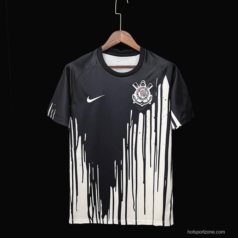 22/23 Corinthians Black+White Training Soccer Jersey