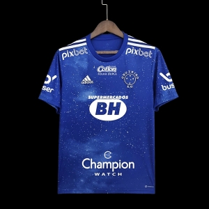 22/23 All Sponsors Cruzeiro Home S-XXX Soccer Jersey