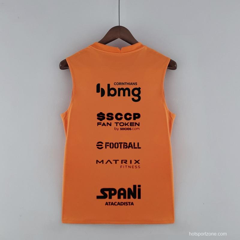 22/23 All Sponsors Corinthians Vest Pre-match Training Orange