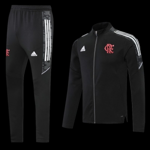 22/23 Customized Flamengo Black Long Zip Winter Jacket+Pants