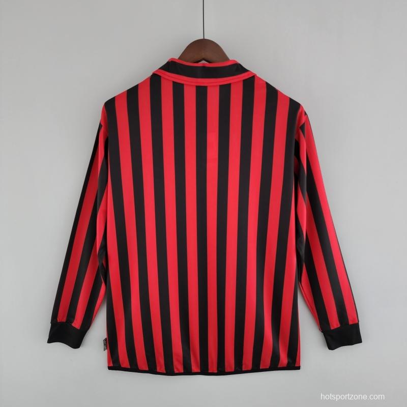 Retro Long Sleeve 99/00 AC Milan Home Soccer Jersey