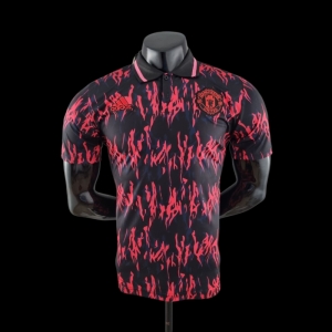 21/22 Manchester United POLO BLACK FLAME