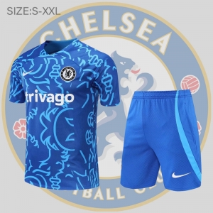 22/23 Chelsea Vest Training Jersey Short Sleeve Kit Blue Camo