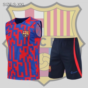 22/23 Barcelona Vest Training Jersey Kit Red And Blue Camouflage