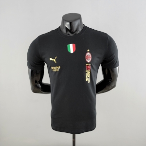 22/23 AC Milan Campione D'Italia 19  Black T-Shirts  #K000177
