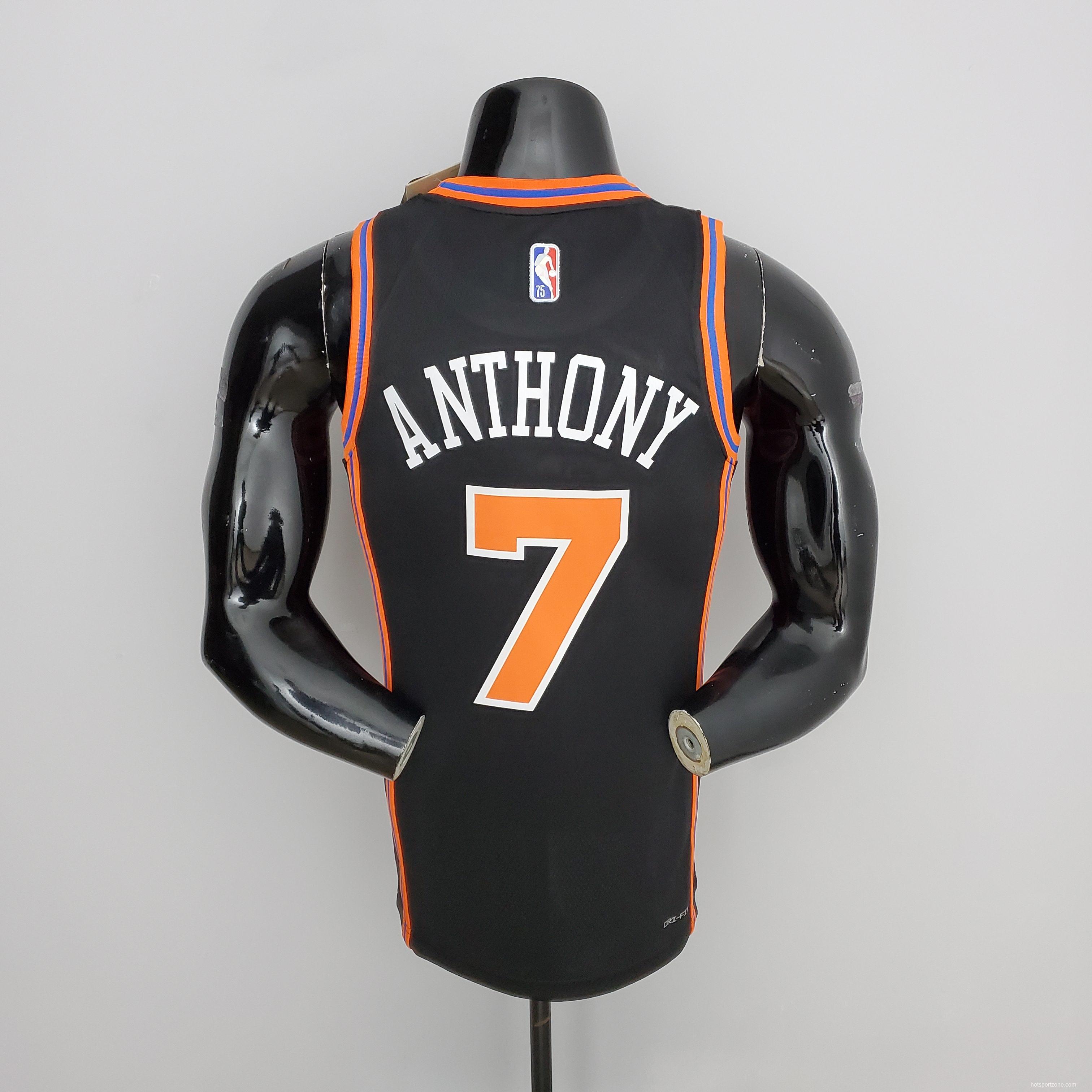 2022 Season Anthony#7 Knicks Urban Edition Black NBA Jersey