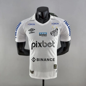 Player Version 22/23 Santos Home With  All Sponsor Soccer Jersey