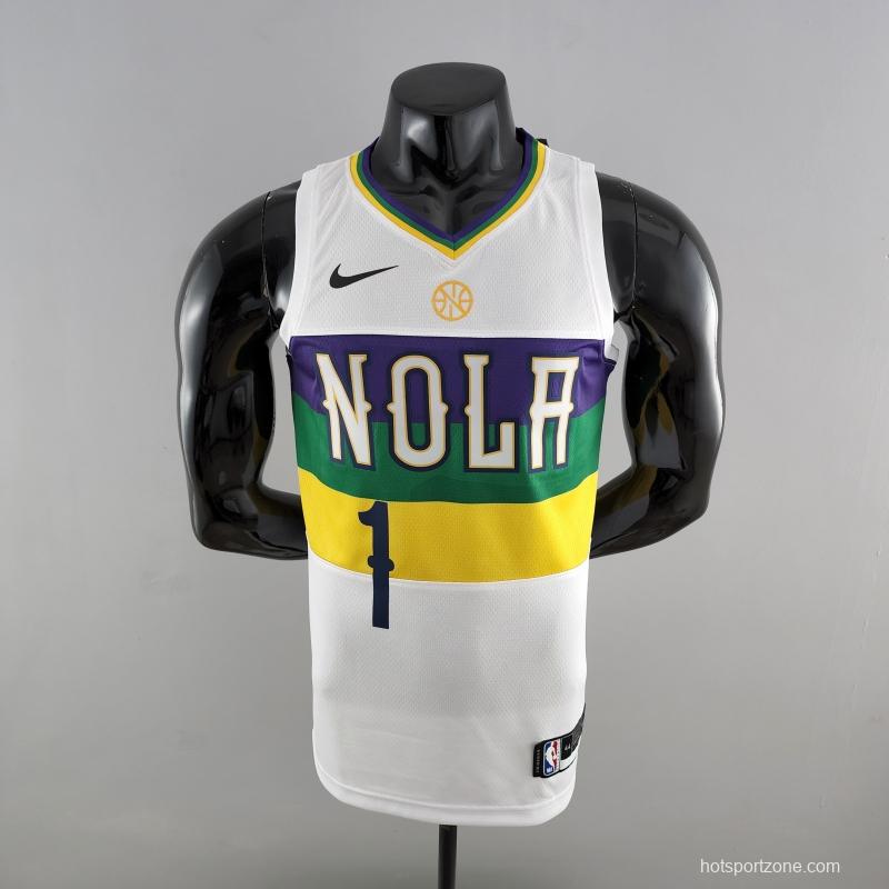 2018 New Orleans Pelicans WLLIAMSIN#1 Urban Edition White NBA Jersey