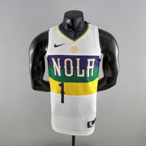 2018 New Orleans Pelicans WLLIAMSIN#1 Urban Edition White NBA Jersey