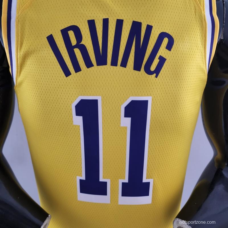 75th Anniversary IRVING #11 Los Angeles Lakers Yellow NBA Jersey