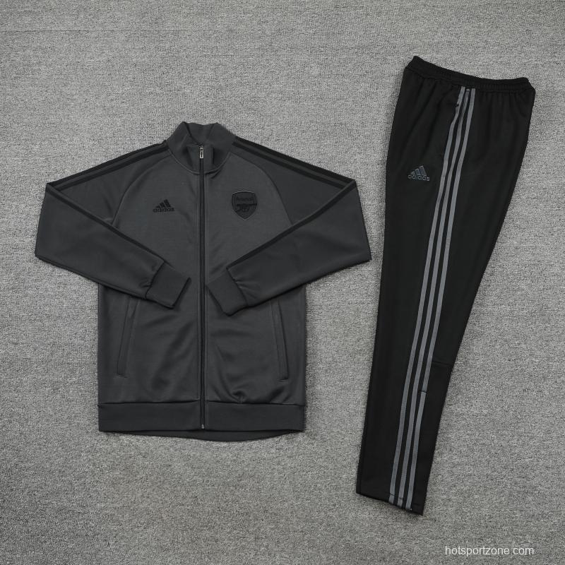 22/23 Arsenal Deep Grey Full Zipper Jacket+Long Pants