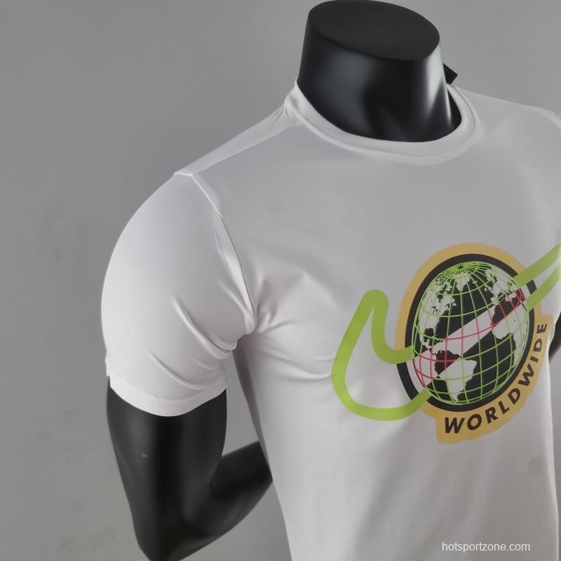 2022 NIKE White T-Shirts LOGO WorldWide #K000236