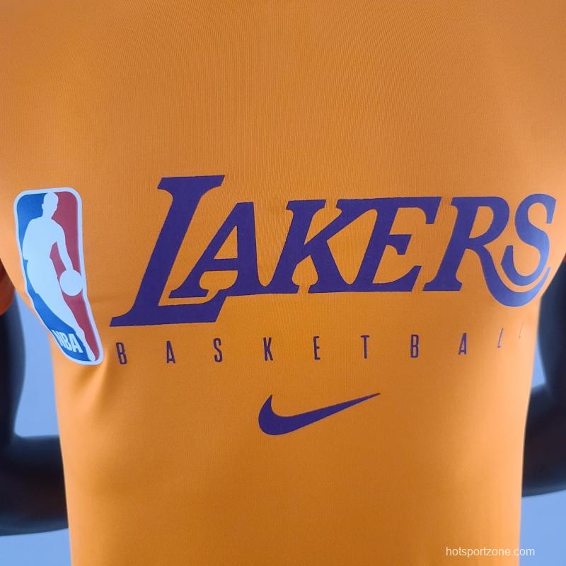 2022 NBA Lakers Orange T-Shirts#K000220