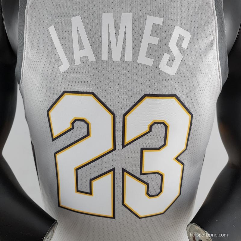 2018 JAMES #23 Cleveland Cavaliers Grey NBA Jersey