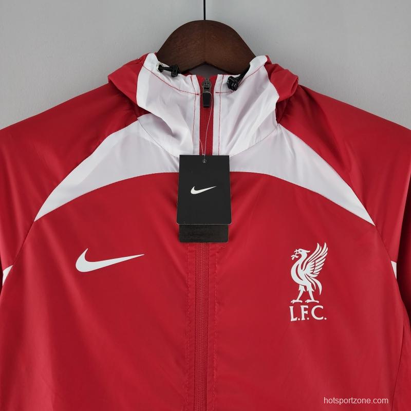 2022 Liverpool Windbreaker Red And White