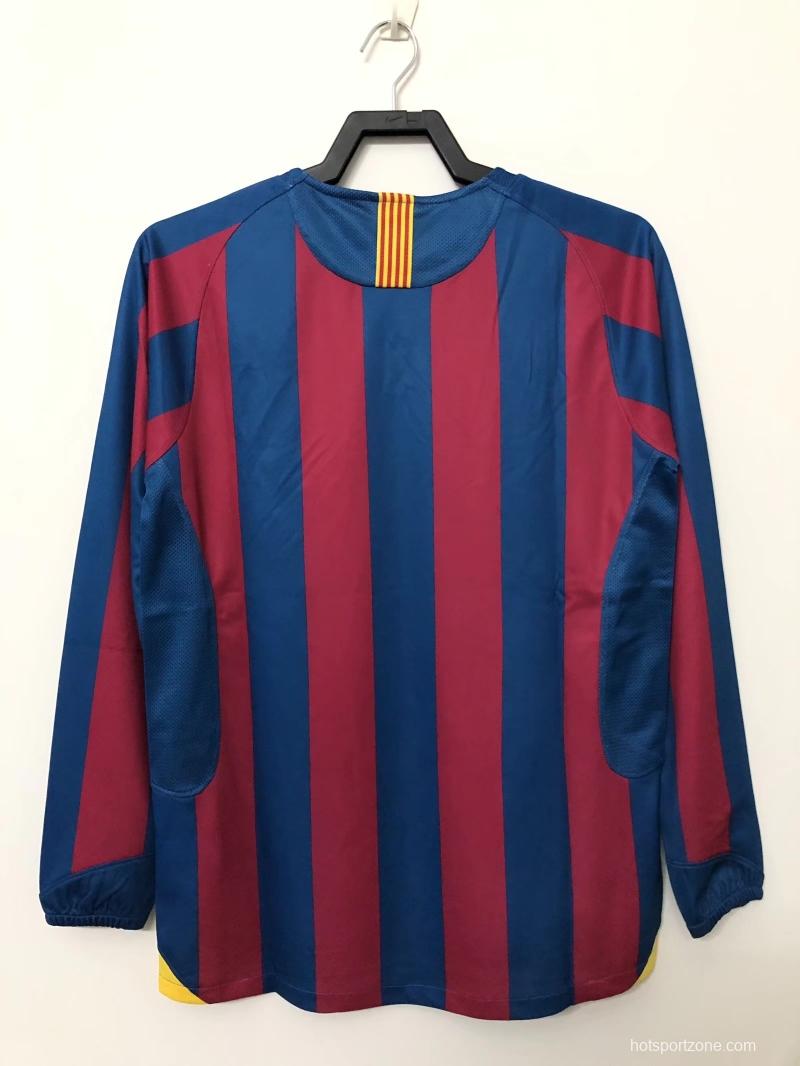 Retro 05/06 Barcelona Home Long Sleeve League Version Soccer Jersey