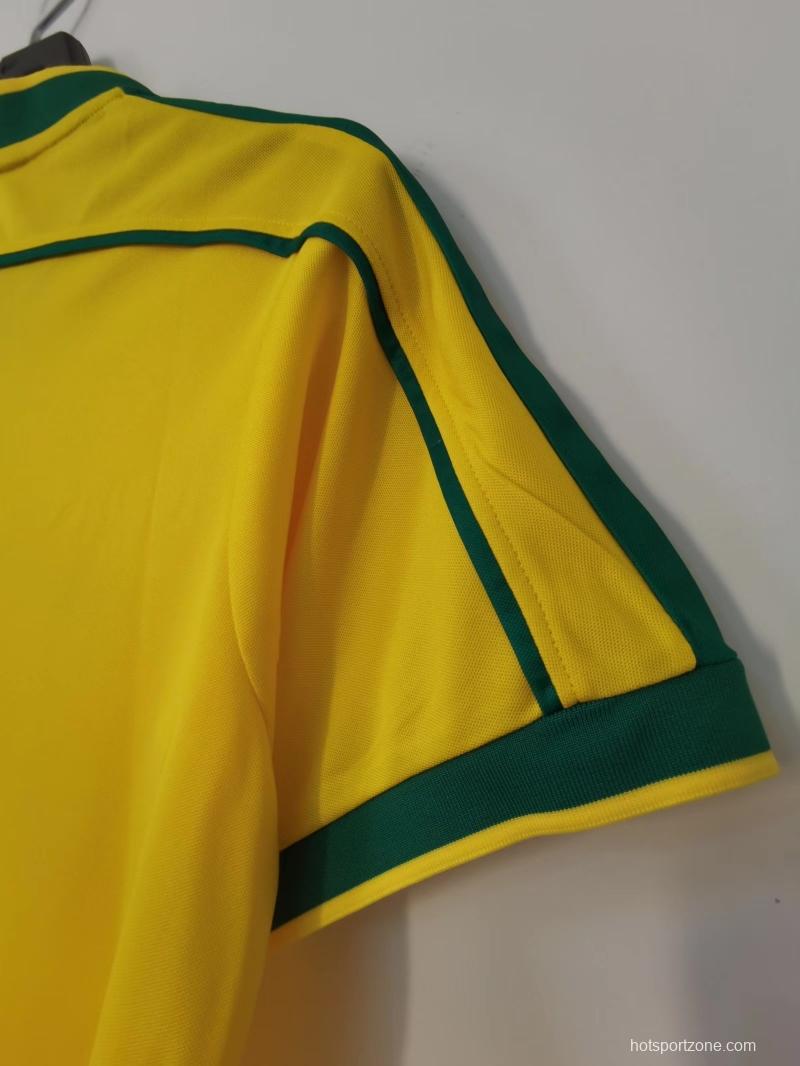 Retro 1998 Brazil Home Soccer Jersey