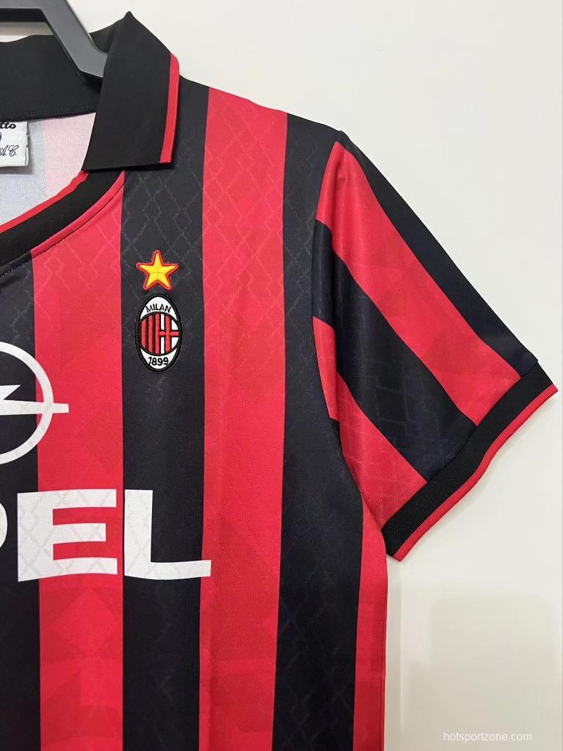 Retro 95/96AC Milan Home Soccer Jersey