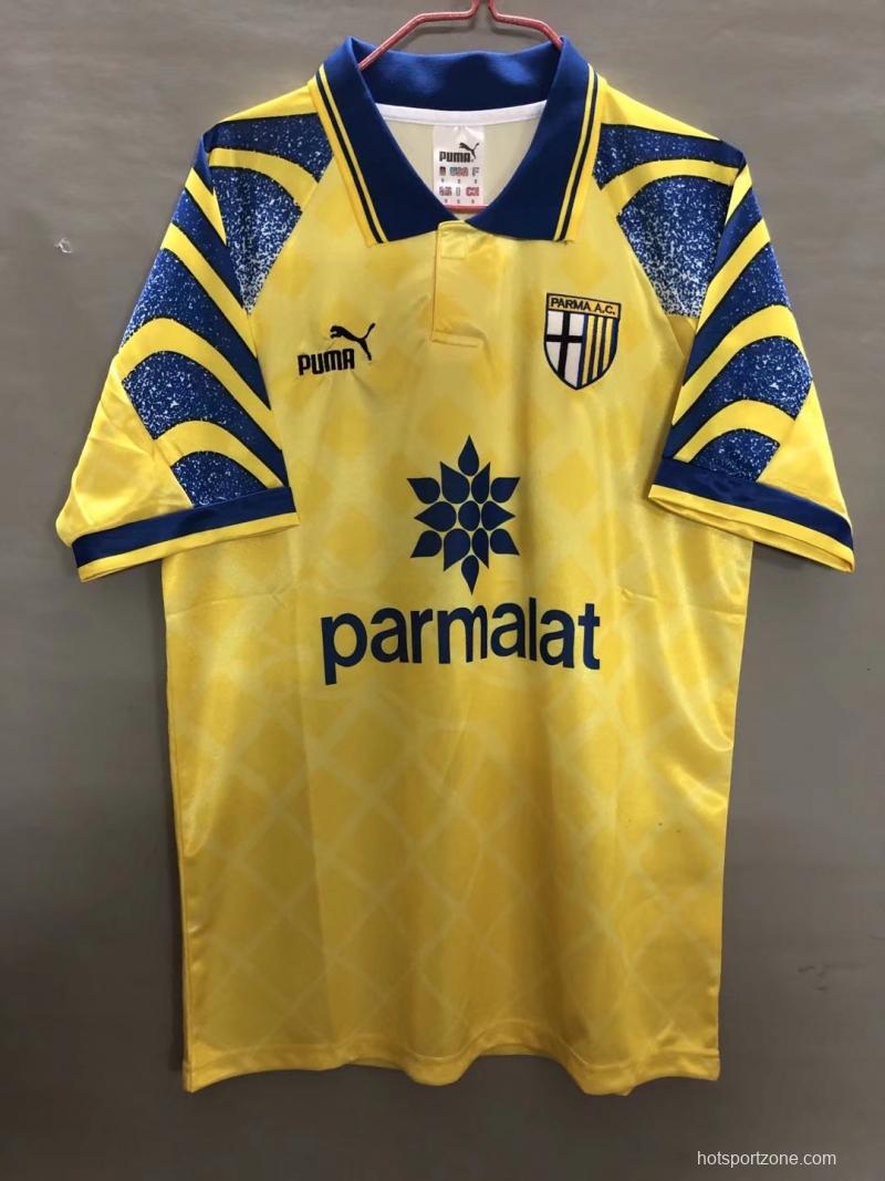Retro 95/97 Parma Away Yellow Soccer Jersey