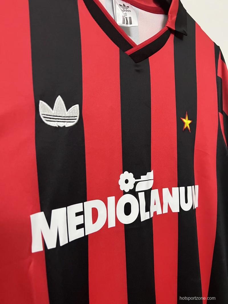 Retro 90/91 AC Milan Home Soccer Jersey