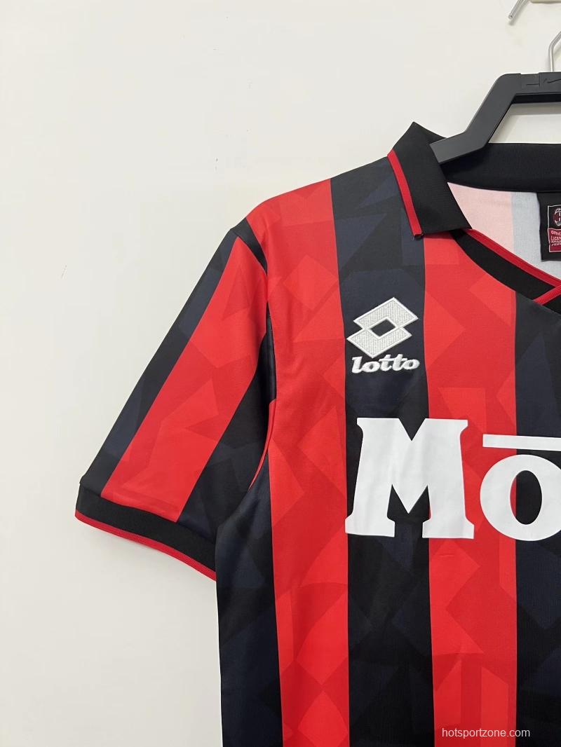 Retro 93/94 AC Milan Home Soccer Jersey