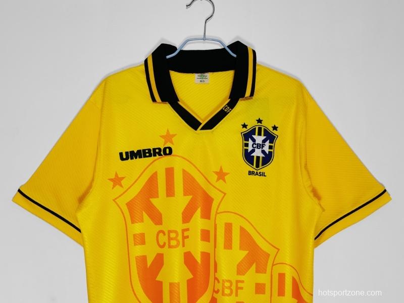 Retro 1993/94 Brazil Home Soccer Jersey