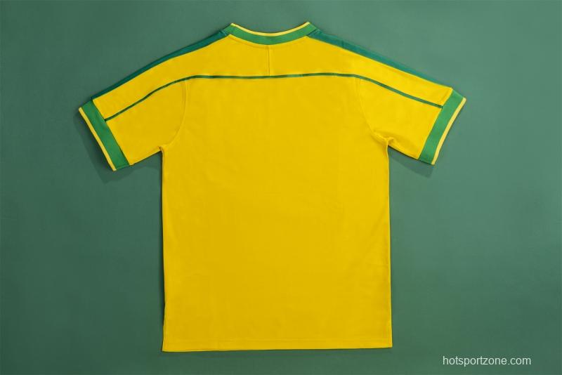 Retro 1998 Brazil Home Soccer Jersey