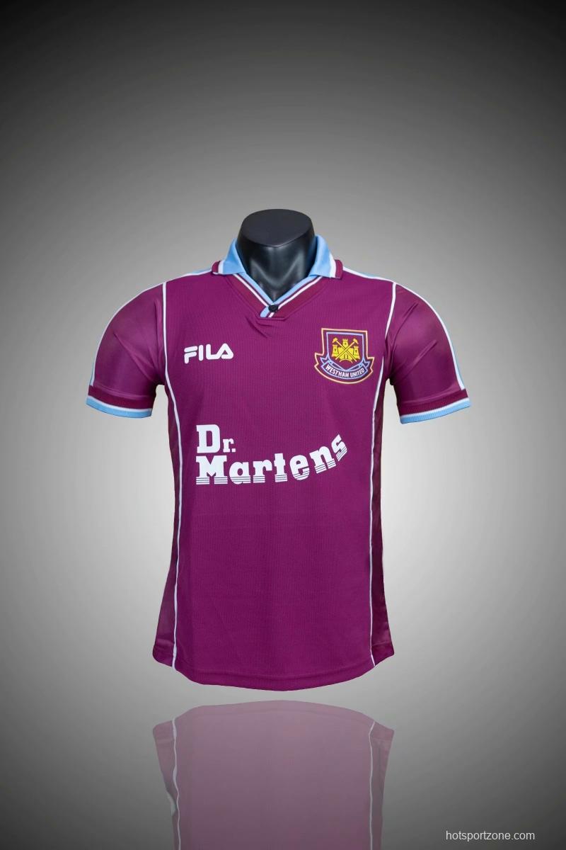 Retro 99/01 West ham United Home Soccer Jersey