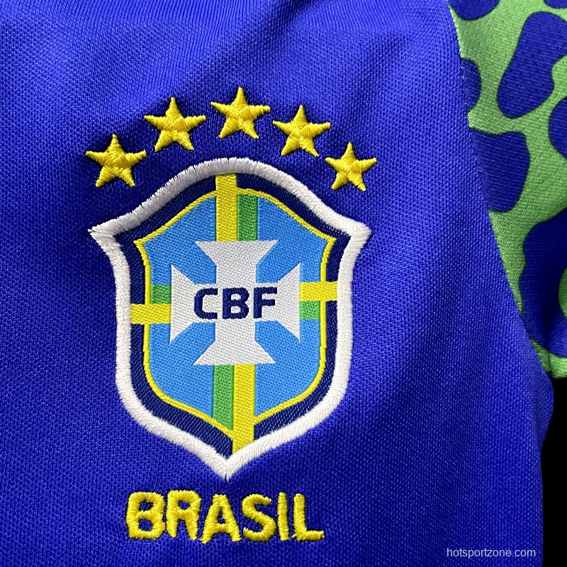 2022 Brazil Away Baby Soccer Jersey