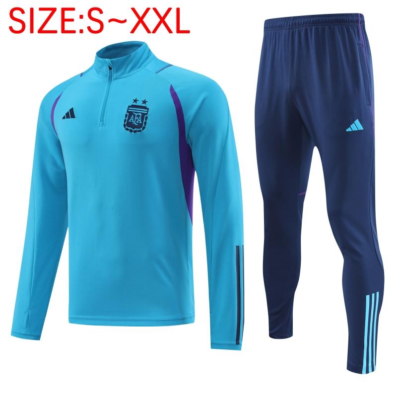 2022 Argentina Blue Half Zipper Tracksuit