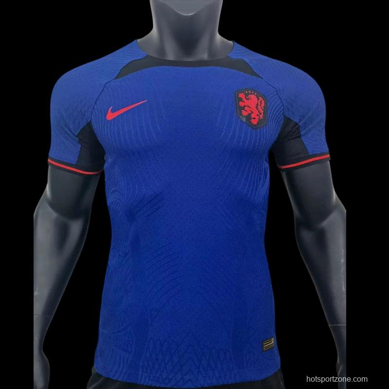 Player Version 2022 Netherlands Away Soccer Jersey