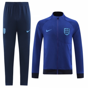 2022 England Blue Full Zipper Tracksuit