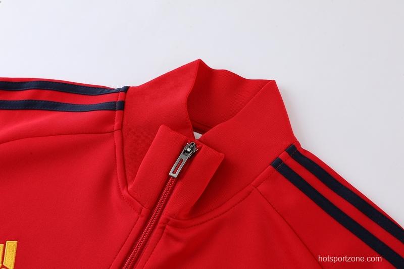 2022 Spain Red Full Zipper Tracksuit
