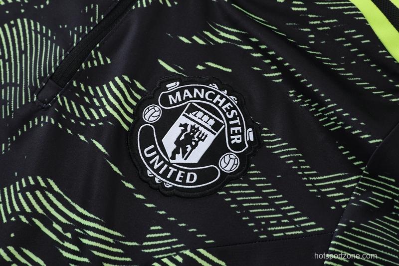 2023 Manchester United Dark Green Half Zipper Tracksuit