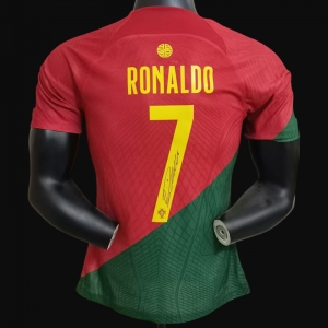 Player Version 2022 Portugal Home With Ronaldo Signed Jersey