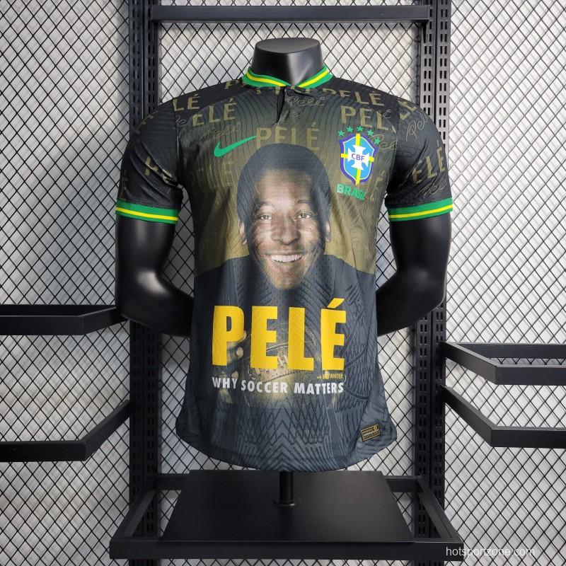 Player Version 2022 Brazil PELE Black Commemorative Black Jersey