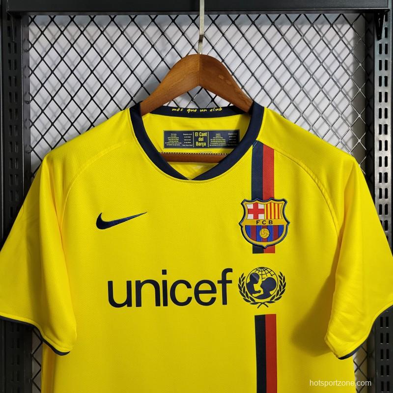 Retro 08/09 Barcelona Away Yellow Jersey