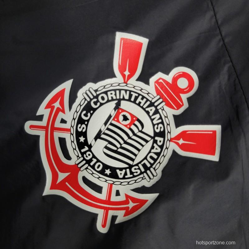 22-23 Corinthians Black Windbreaker With Red Badge