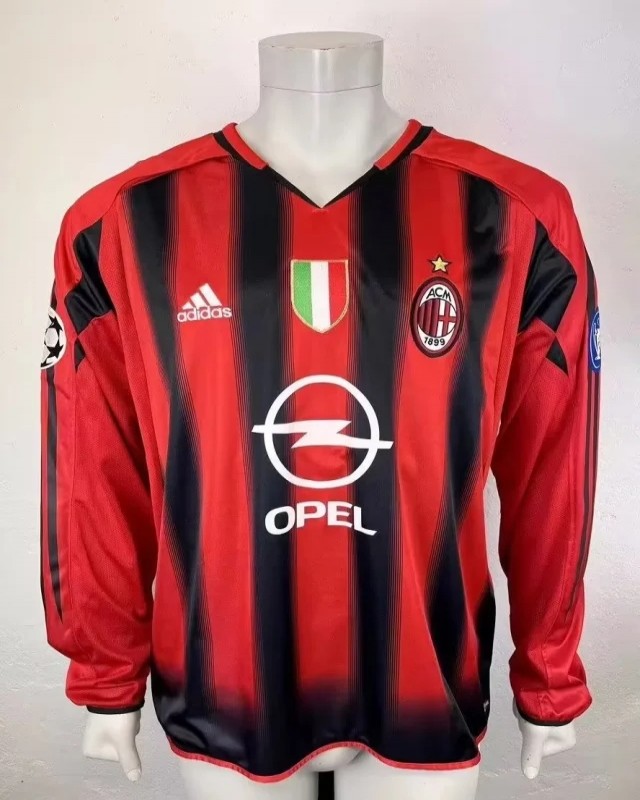 Retro 04/05 AC Milan Home Long Sleeve Jersey