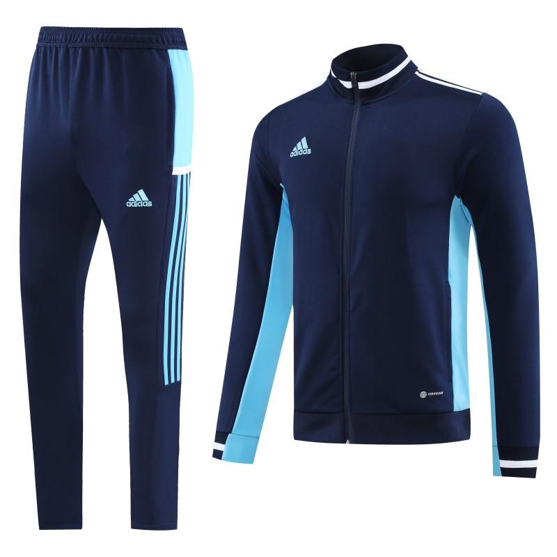 2023 Adidas Black Blue Full Zipper Jacket +Pants
