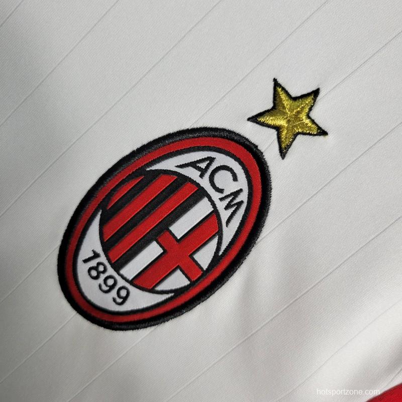 Retro Long Sleeve 2006-07 AC Milan Away White Jersey