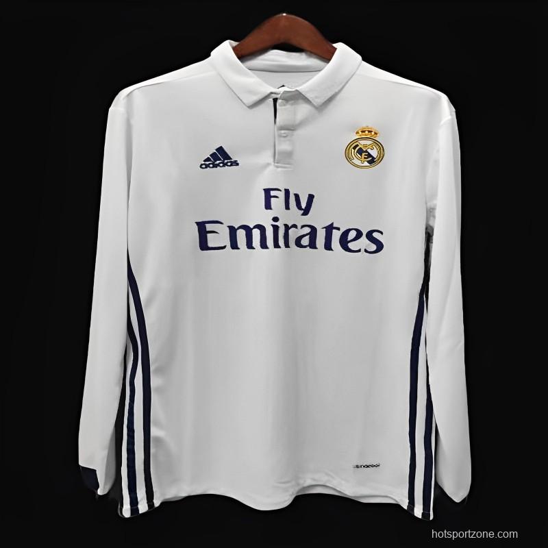 Retro 16/17 Real Madrid Home Long Sleeve Jersey